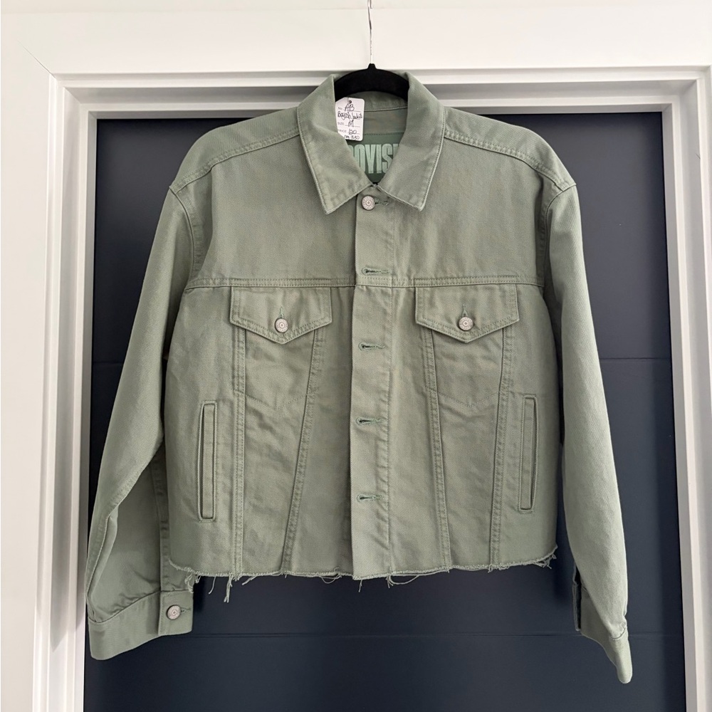 Boyish Harvey Cropped Denim Jacket | Army Green | Size M